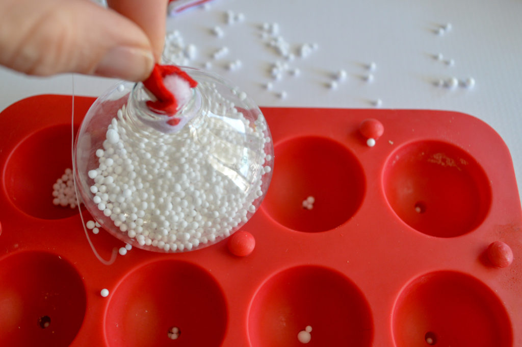 Glass filled ornaments, so fun and easy to make!