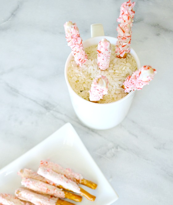 White Chocolate Peppermint Pretzels