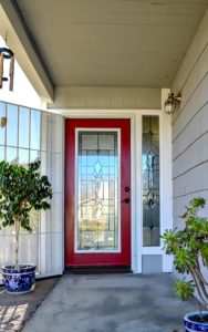 Front door makeover using zabitat glass door insert for a completely new look