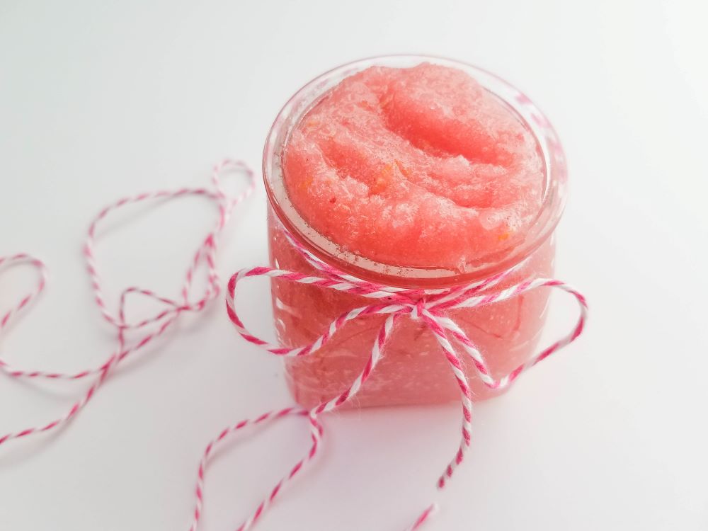 Homemade Lemon Raspberry Sugar Scrub