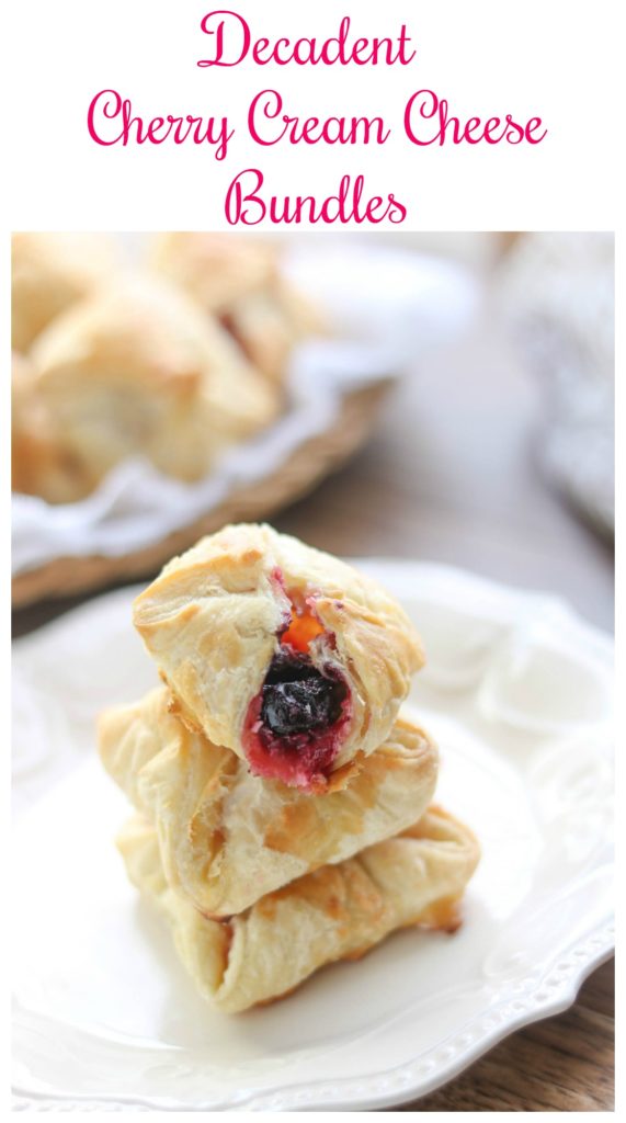 Cherry Cream Cheese Bundles are a decadent brunch item or a quick cherry dessert. 