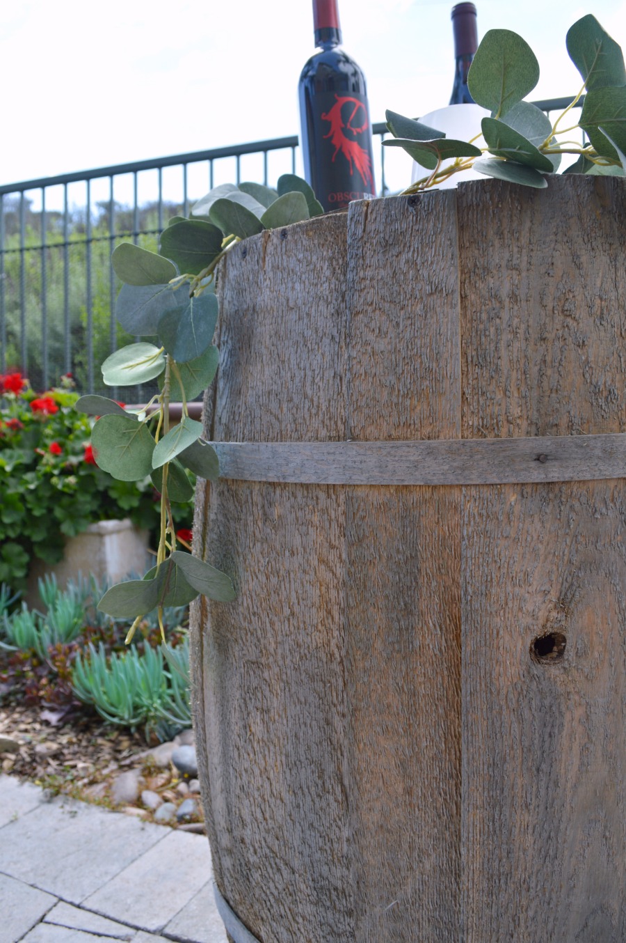 Learn how to age a wine barrel so it looks like beatufiul drift wood