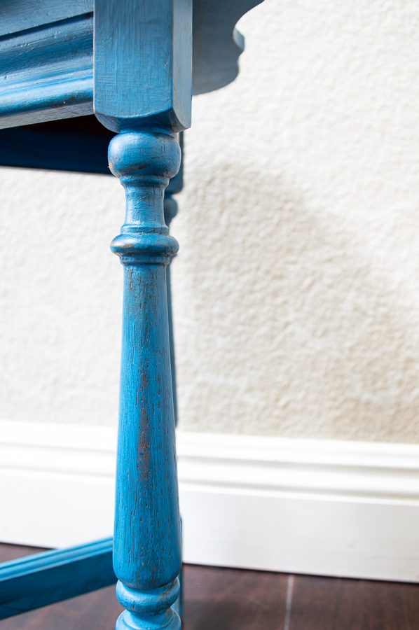 Accent Table transformed using americana decor chalky paint in the color legacy