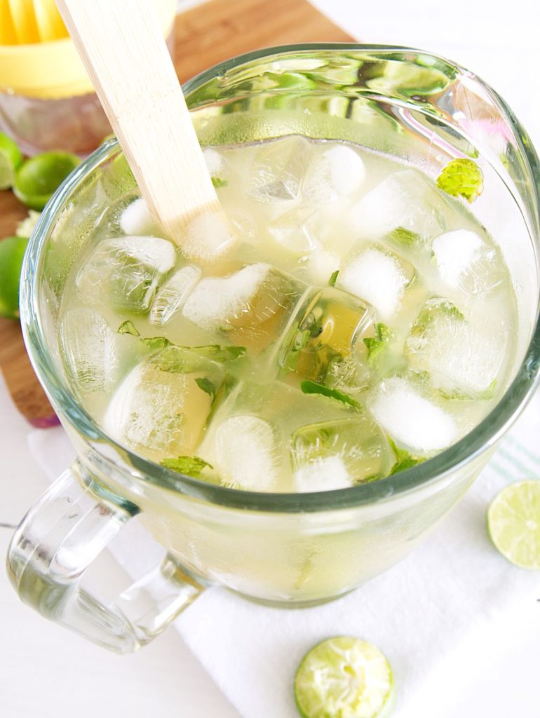 This limeade recipe was inspired by the popular Latin mojito cocktail. But this version is alcohol-free and also low sugar, giving you a healthier alternative. It’s super refreshing and perfect for the whole family!