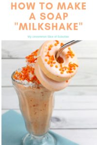 These Orange Creamsicle Whipped Soap "Milkshakes" Recipe with whipped soap frosting., are so much fun to make and include a fantastic step by step tutorial