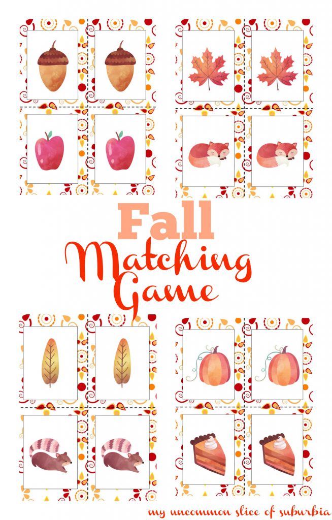 Autumn Matching Game For Kids - My Uncommon Slice of Suburbia