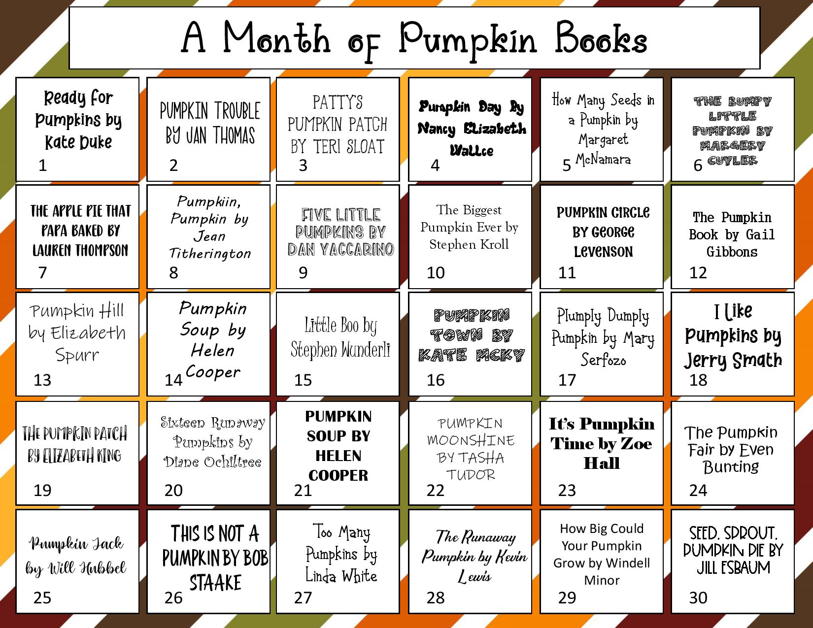 A Month of Pumpkin Books