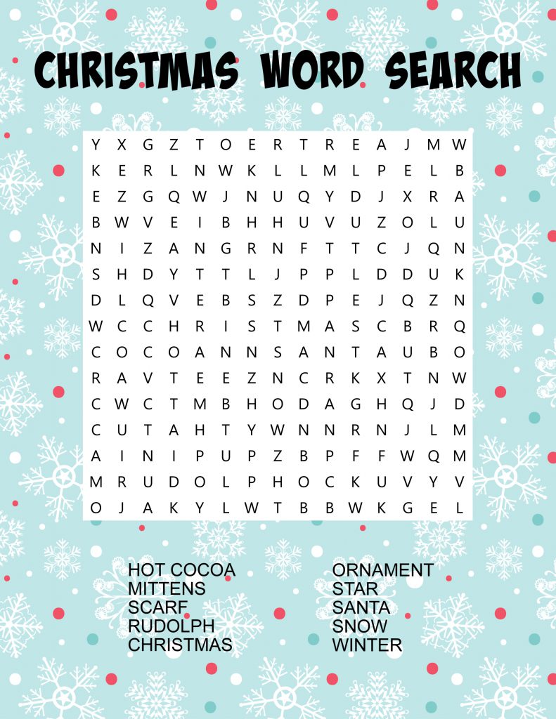 Kids christmas word deals search