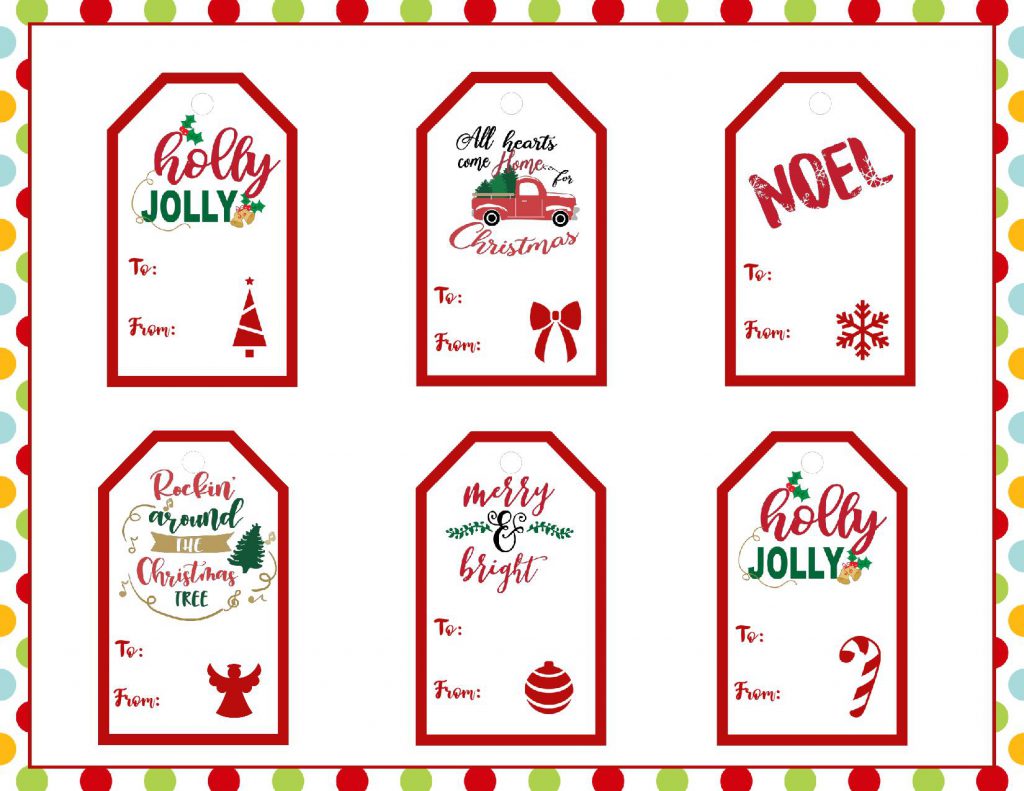 Printable Christmas Gift Tag for Print and Cut