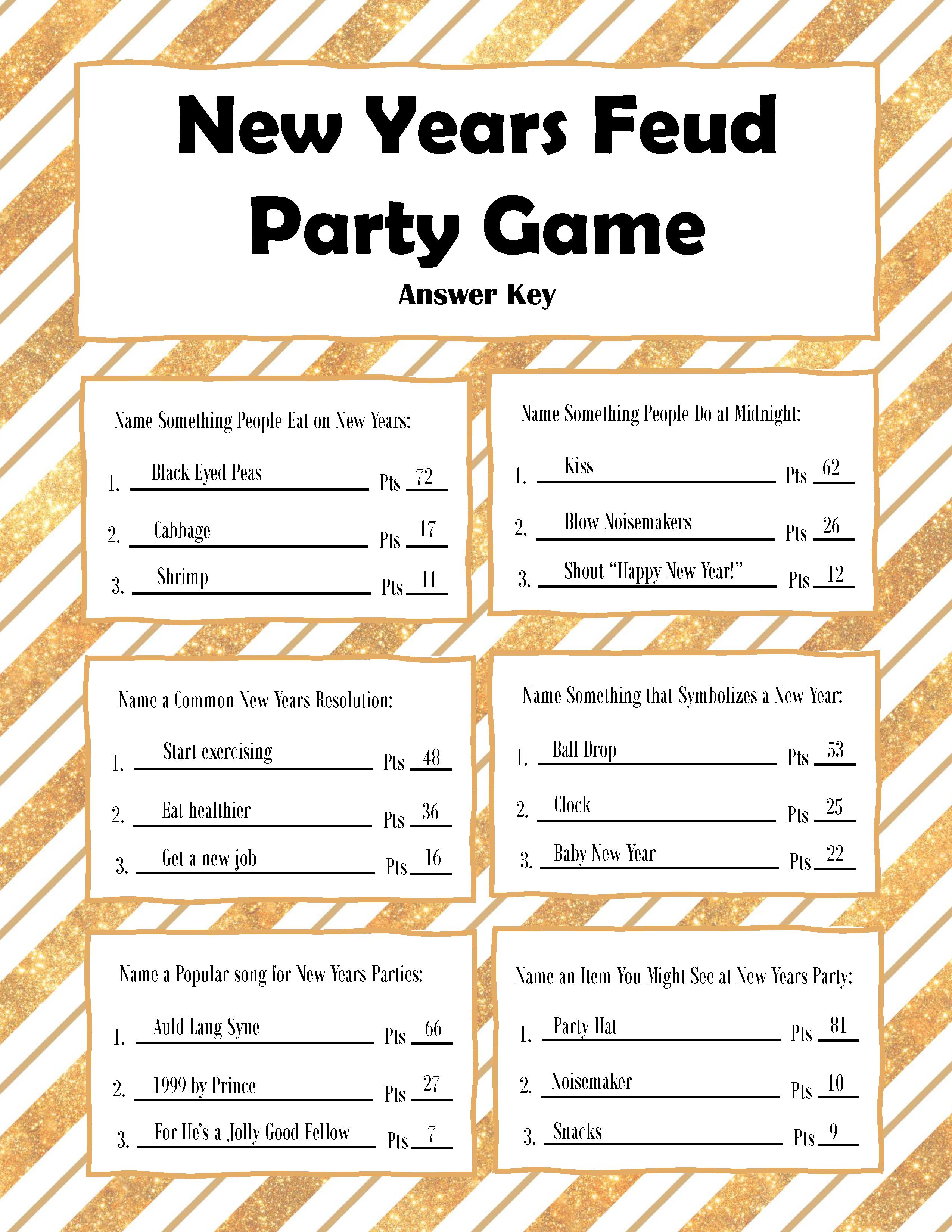 New Years Eve Family Feud Party Game Free Printable My Uncommon Slice Of Suburbia