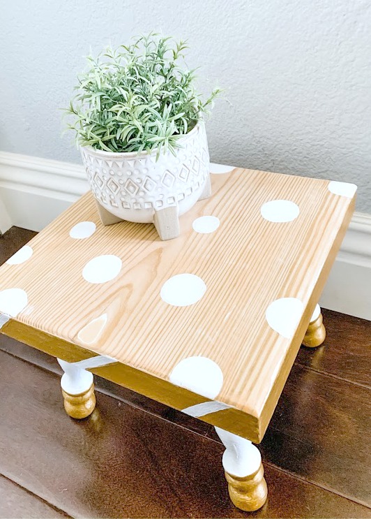 Gold Dipped Step Stool Makeover