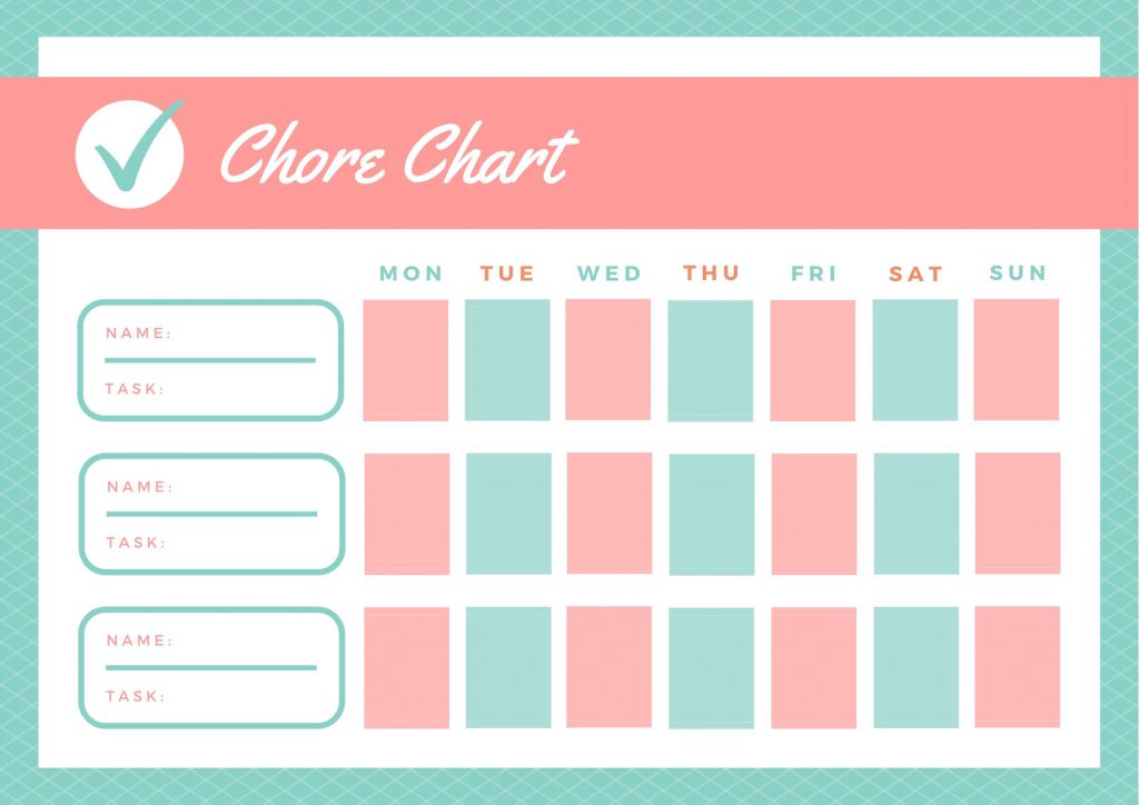 girls chore chart template