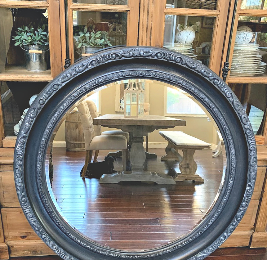 Mirror Makeover Using Chalky Paint