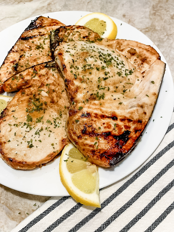 Swordfish grilled with Soy-Ginger Marinade, one of the best marinades I ...