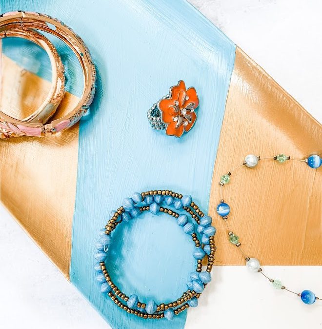 DIY Boho Chic Jewelry Tray From a Plastic Serving Tray