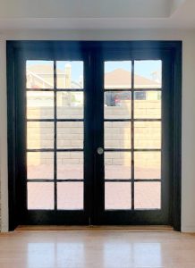 Learn how to paint interior French doors black, the easy way. No sanding or priming. These French Doors will add so much character and charm to your home.