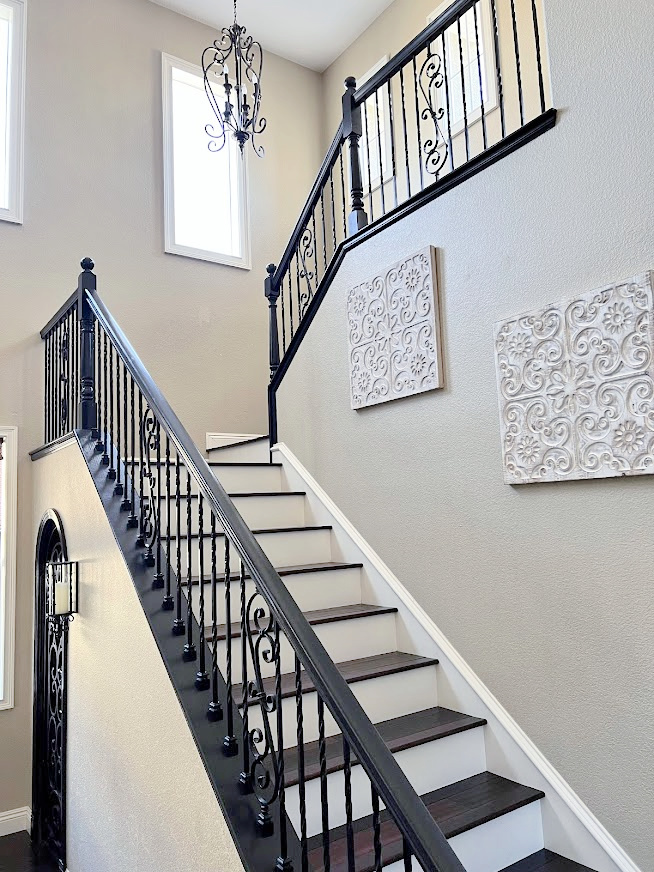 How To Paint Your Stair Rails Black No Sanding No Stripping