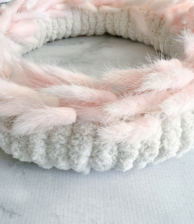 Hot Pink Bunny Tail Wreath - home decor