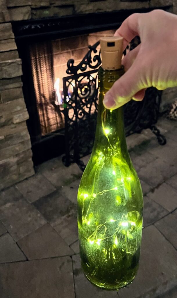  Green Empty Wine Bottle With Twinkle Fairy Lights