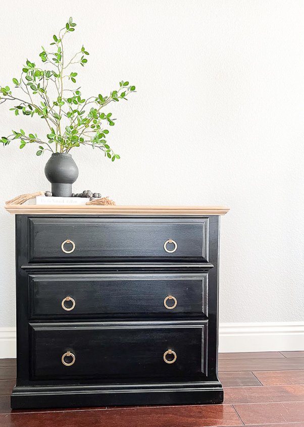 Decoupaged Dresser Makeover with Quilt Squares - Color Me Thrifty