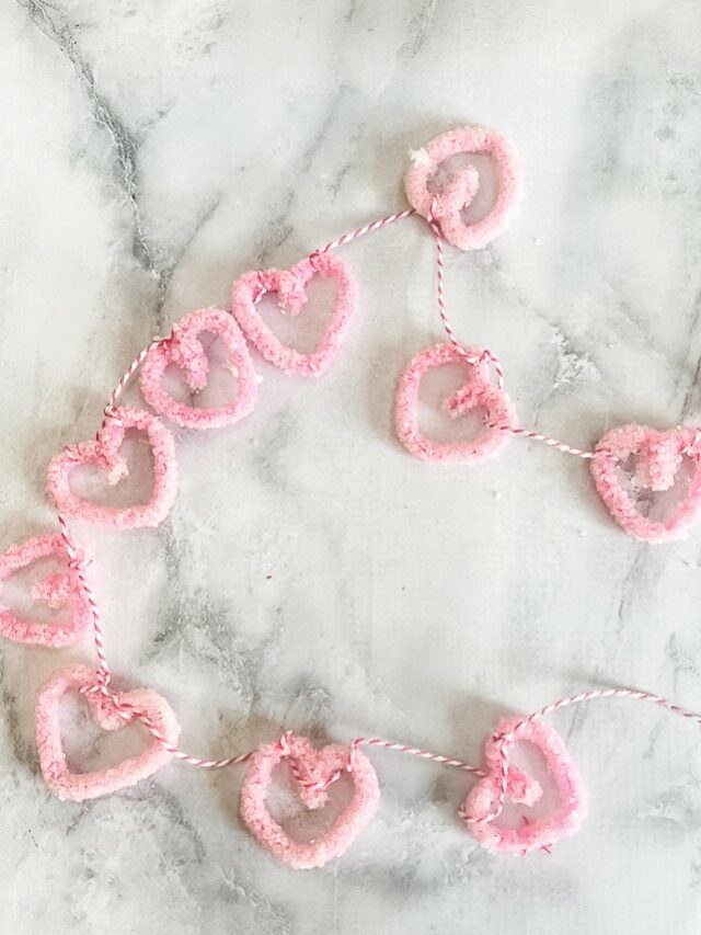 How to make crystalized hearts using Borax and pipe cleaners