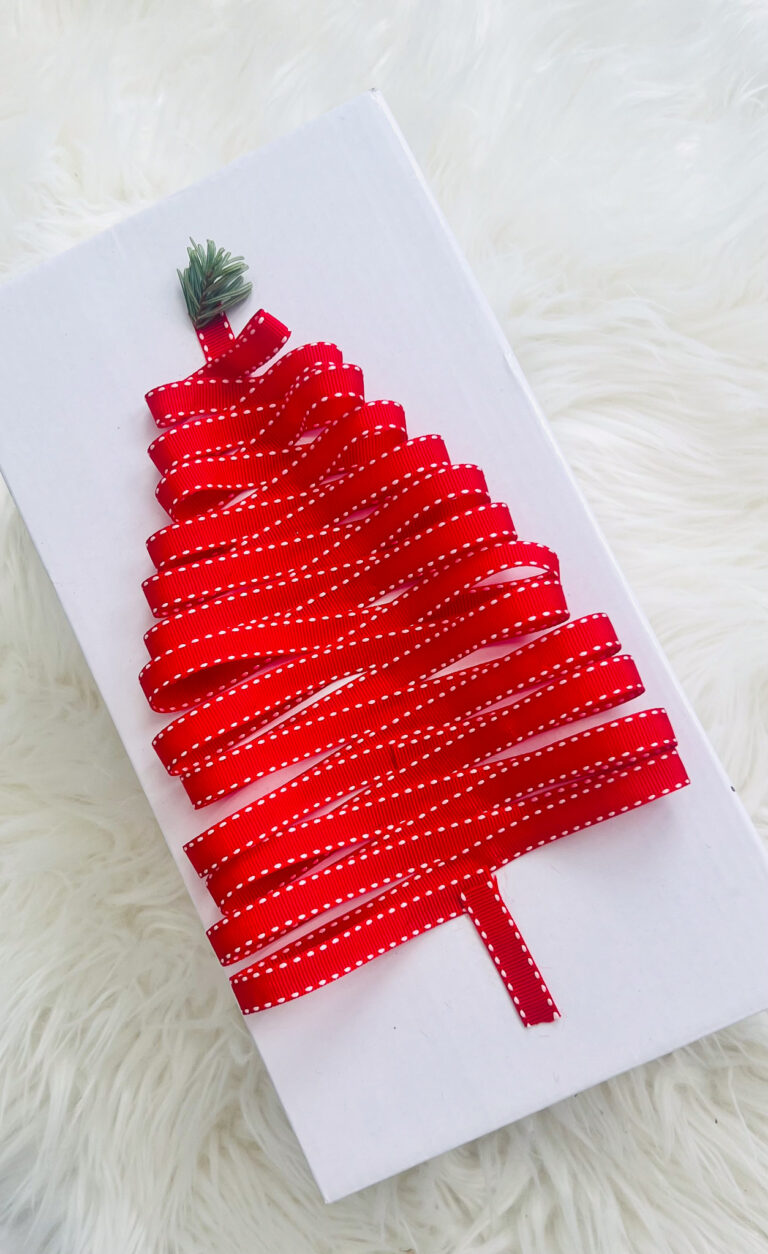 How to Make an Easy Ribbon Christmas Tree for Gift Wrapping