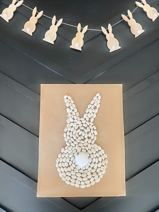 How to make an easy easter bunny silhouette using beans