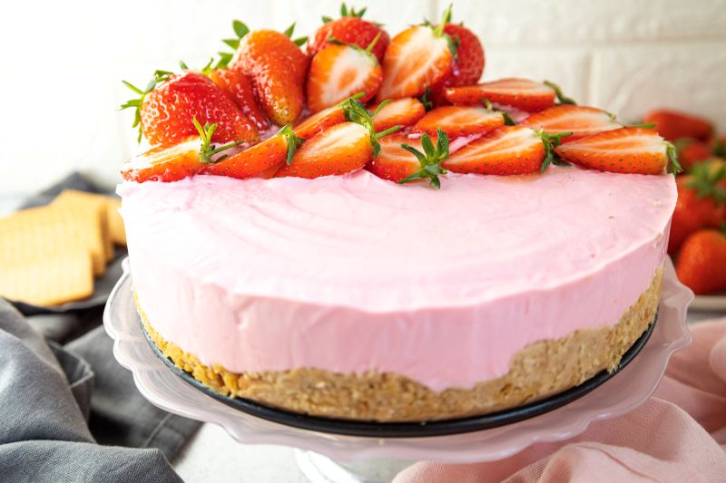 Easy Strawberry No bake cheesecake