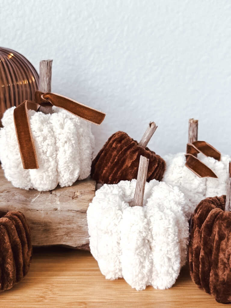 DIY Pumpkins using Toilet Paper Rolls and Yarn