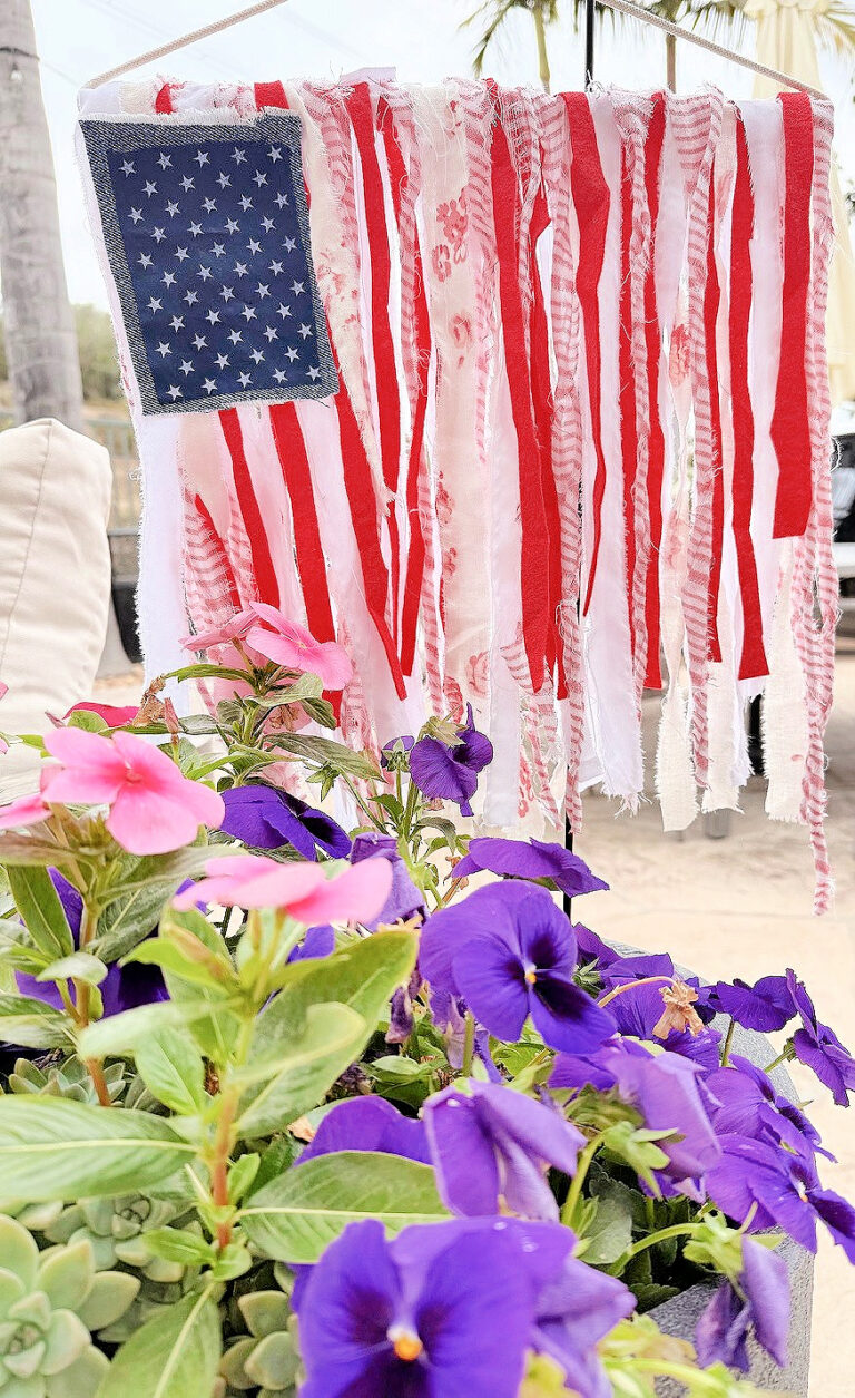 DIY Rag Flag From Thrifted Clothes and Scraps of Fabric