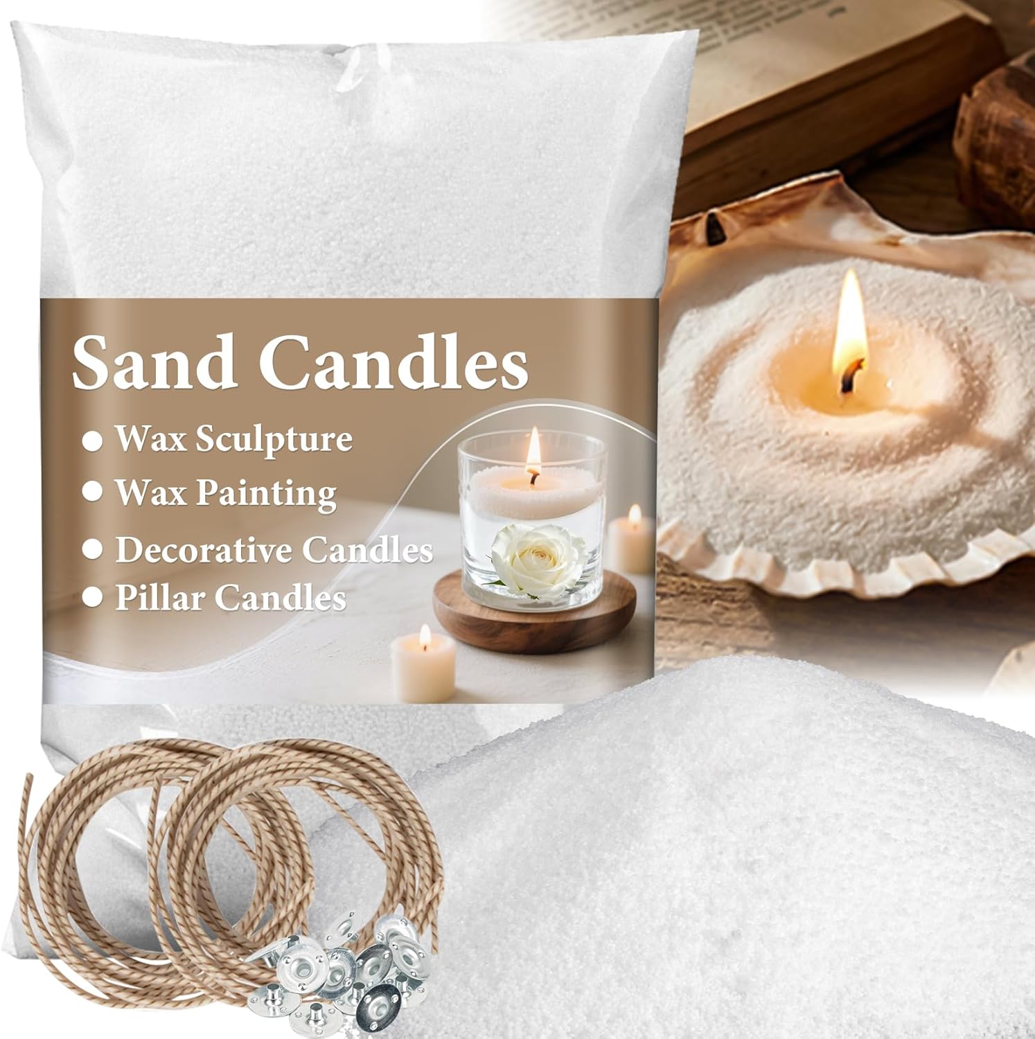 Sand wax kit with wicks