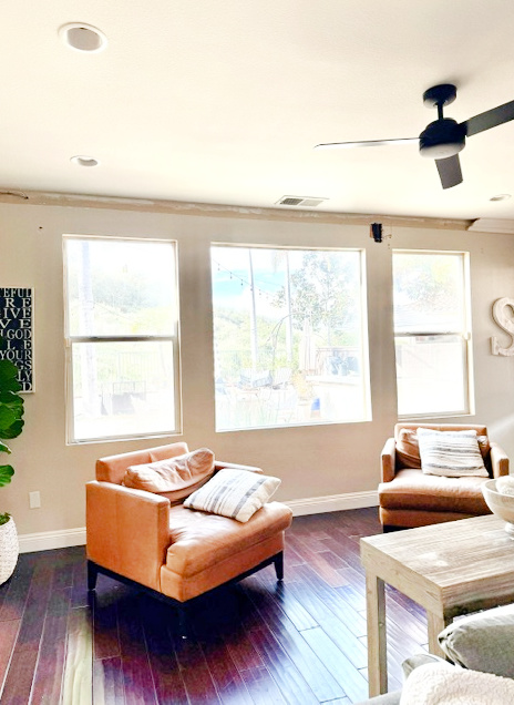 Before — the space before the sliding glass doors