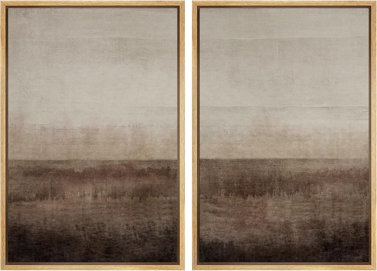 Set of 2 framed abstract landscape art