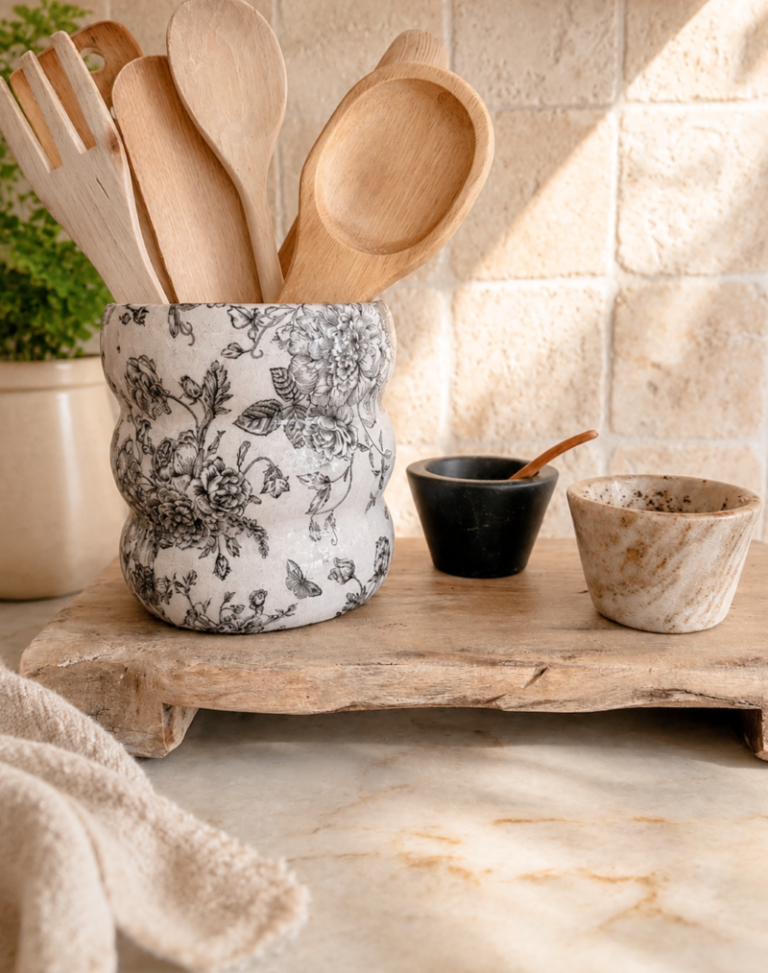 How to Decoupage a Vase Into a Vintage Crock (Napkin Method)